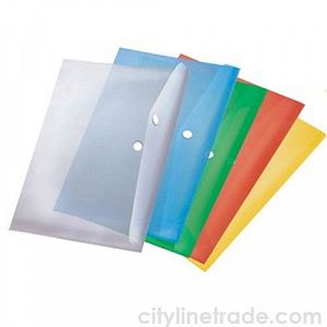 Папка-конверт на кнопке "Nix" А5+ прозрачный цветной пластик 160мкм